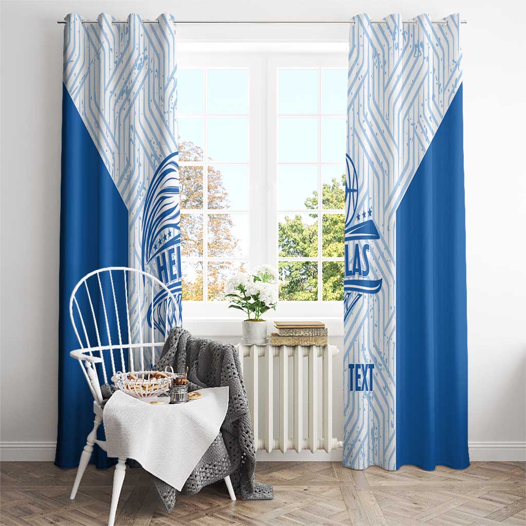 Hellas Basketball Custom Window Curtain Go Greece White Version - Wonder Print Shop