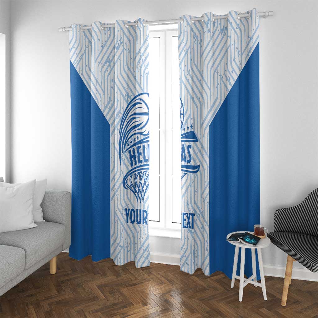 Hellas Basketball Custom Window Curtain Go Greece White Version - Wonder Print Shop