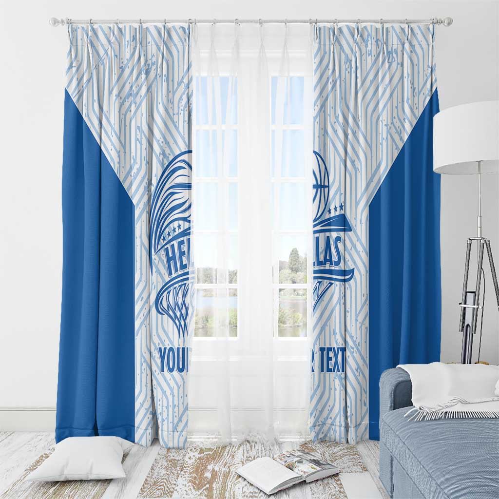 Hellas Basketball Custom Window Curtain Go Greece White Version - Wonder Print Shop