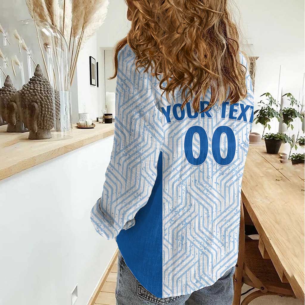 Hellas Basketball Custom Women Casual Shirt Go Greece White Version - Wonder Print Shop