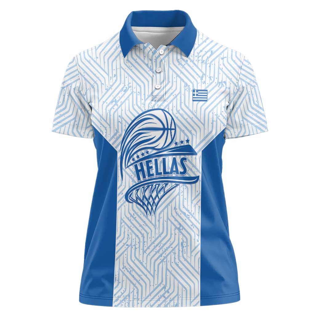 Hellas Basketball Custom Women Polo Shirt Go Greece White Version - Wonder Print Shop