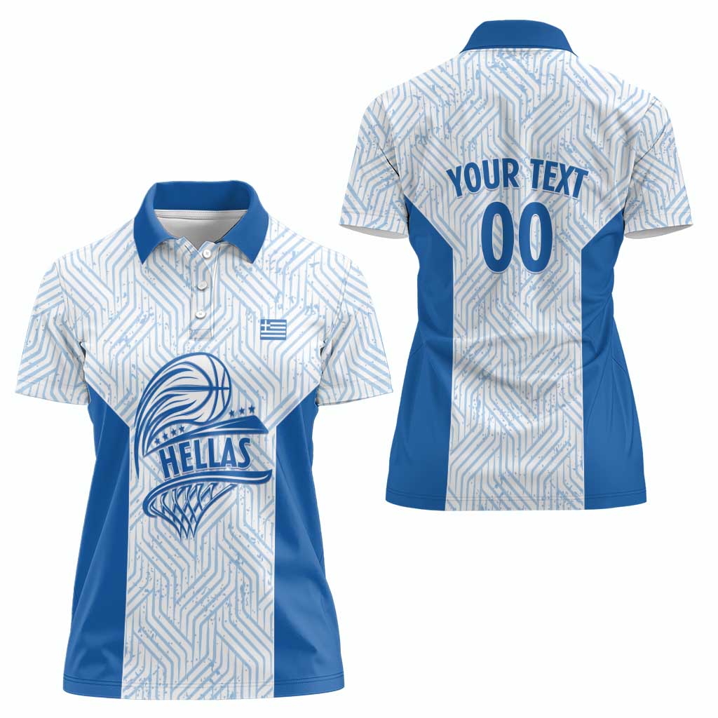 Hellas Basketball Custom Women Polo Shirt Go Greece White Version - Wonder Print Shop