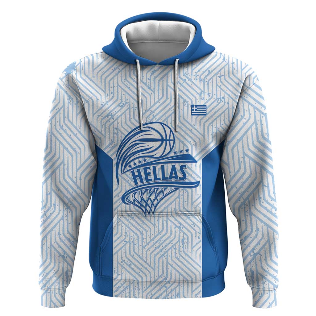 Hellas Basketball Custom Zip Hoodie Go Greece White Version - Wonder Print Shop