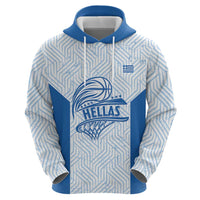Hellas Basketball Custom Zip Hoodie Go Greece White Version - Wonder Print Shop