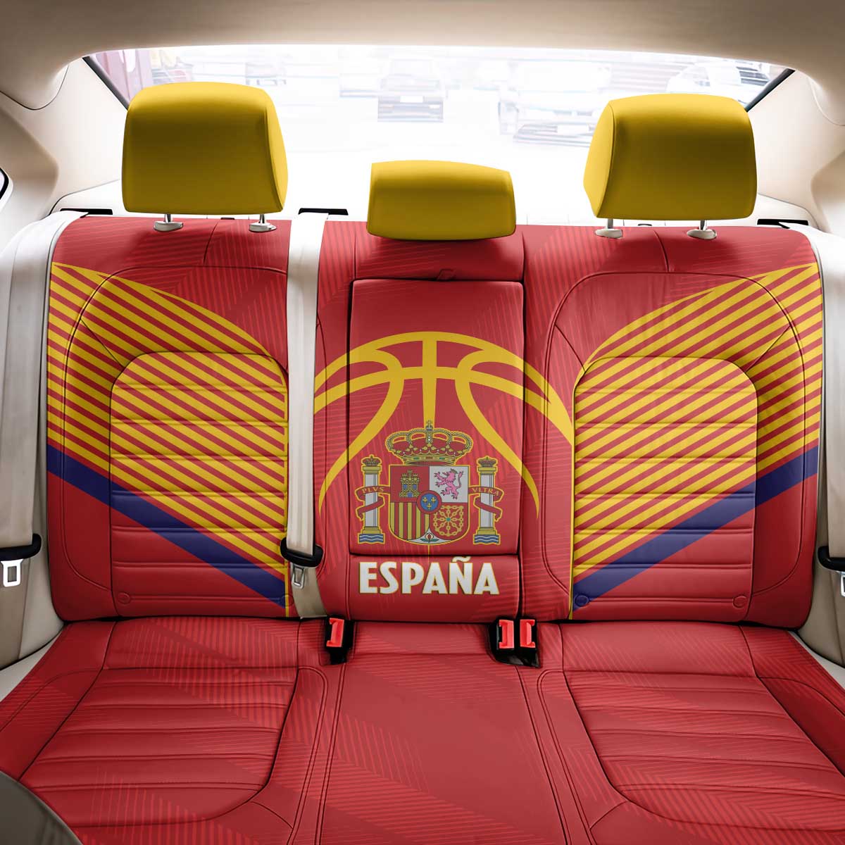 Spain Basketball Back Car Seat Cover La Roja Go Champions - Wonder Print Shop