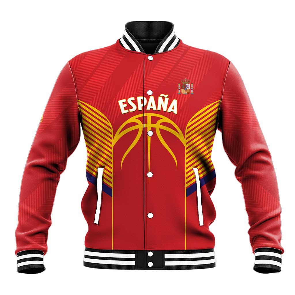 Spain Basketball Custom Baseball Jacket La Roja Go Champions - Wonder Print Shop