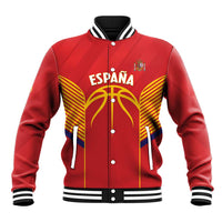 Spain Basketball Custom Baseball Jacket La Roja Go Champions - Wonder Print Shop