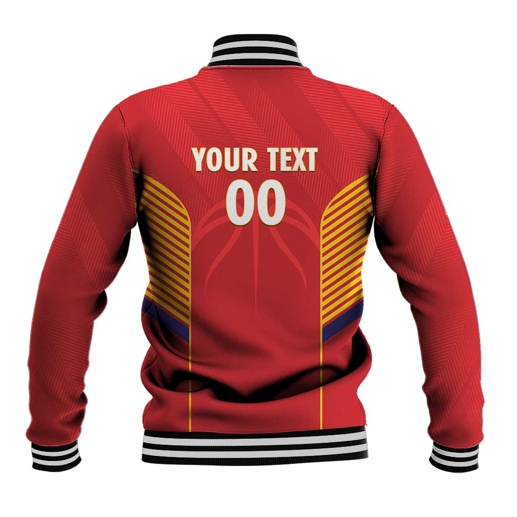 Spain Basketball Custom Baseball Jacket La Roja Go Champions - Wonder Print Shop