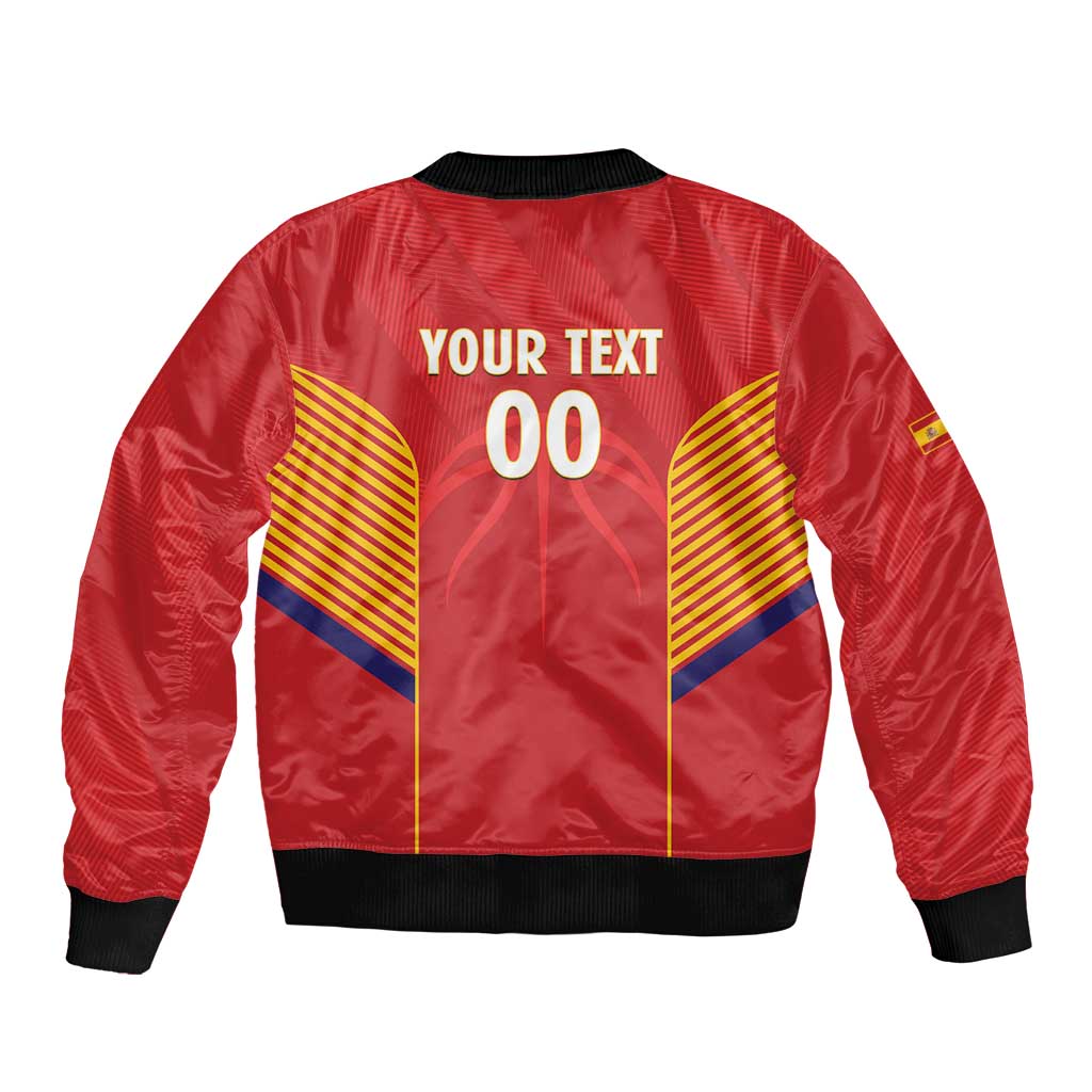 Spain Basketball Custom Bomber Jacket La Roja Go Champions - Wonder Print Shop