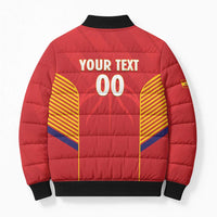 Spain Basketball Custom Bomber Puffer Jacket La Roja Go Champions - Wonder Print Shop