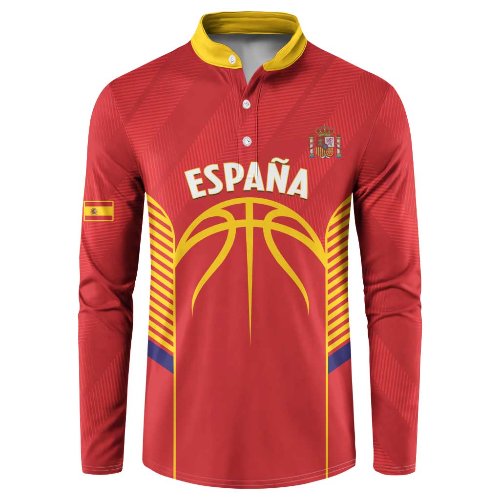 Spain Basketball Custom Button Sweatshirt La Roja Go Champions - Wonder Print Shop