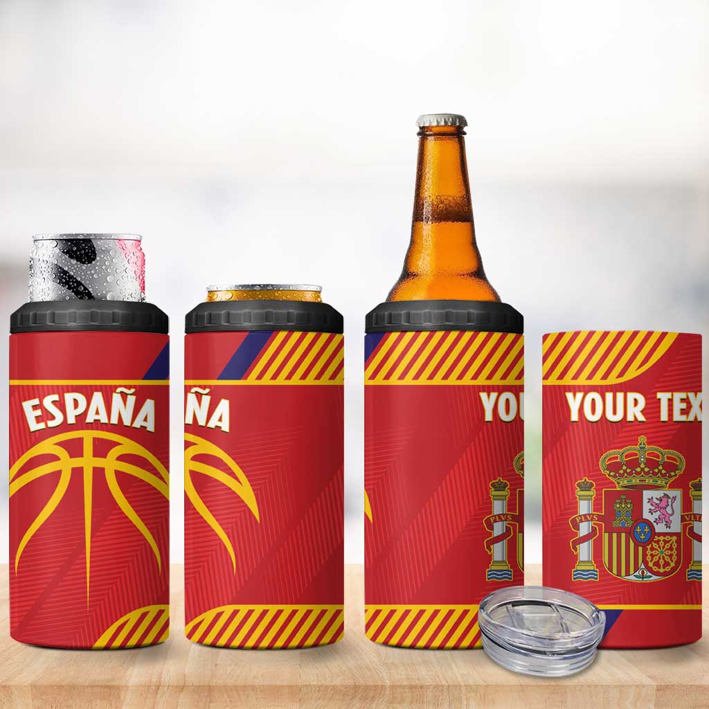 Spain Basketball Custom 4 in 1 Can Cooler Tumbler La Roja Go Champions - Wonder Print Shop