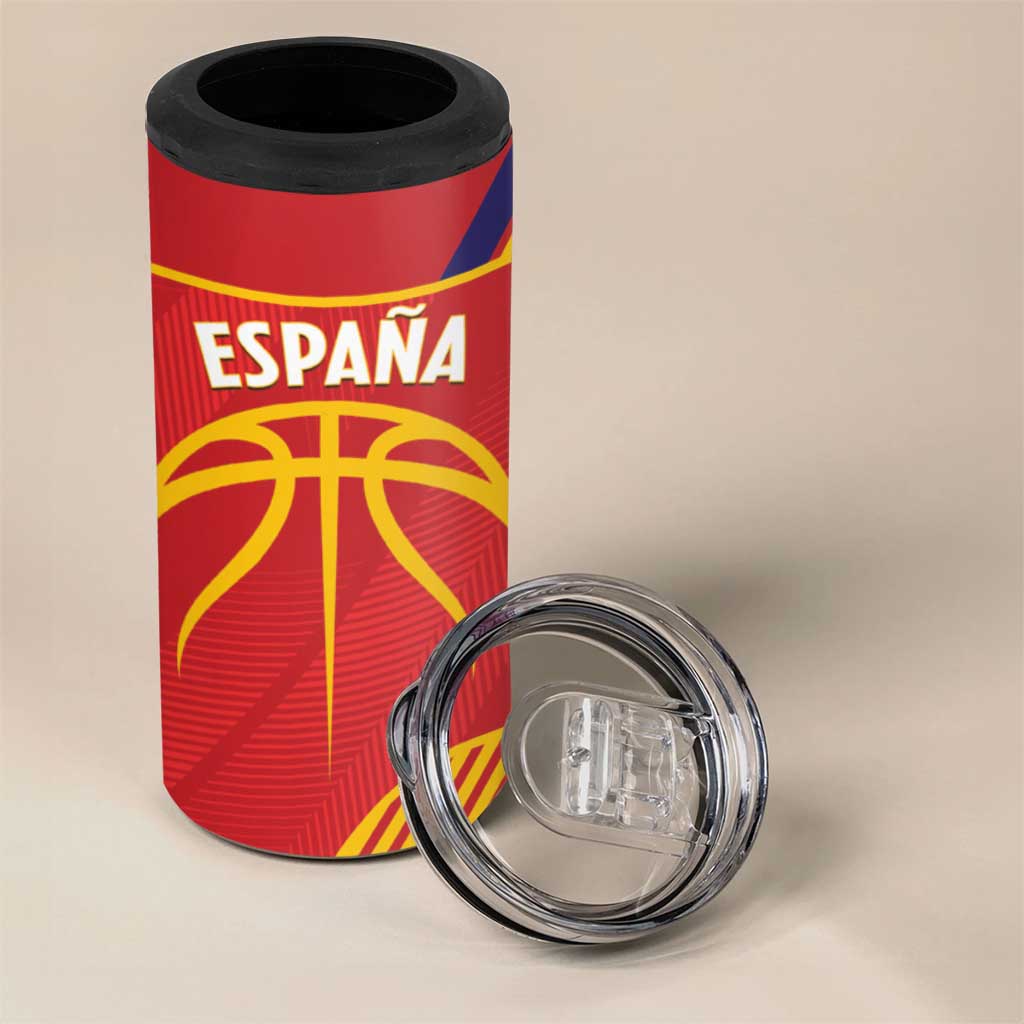 Spain Basketball Custom 4 in 1 Can Cooler Tumbler La Roja Go Champions - Wonder Print Shop