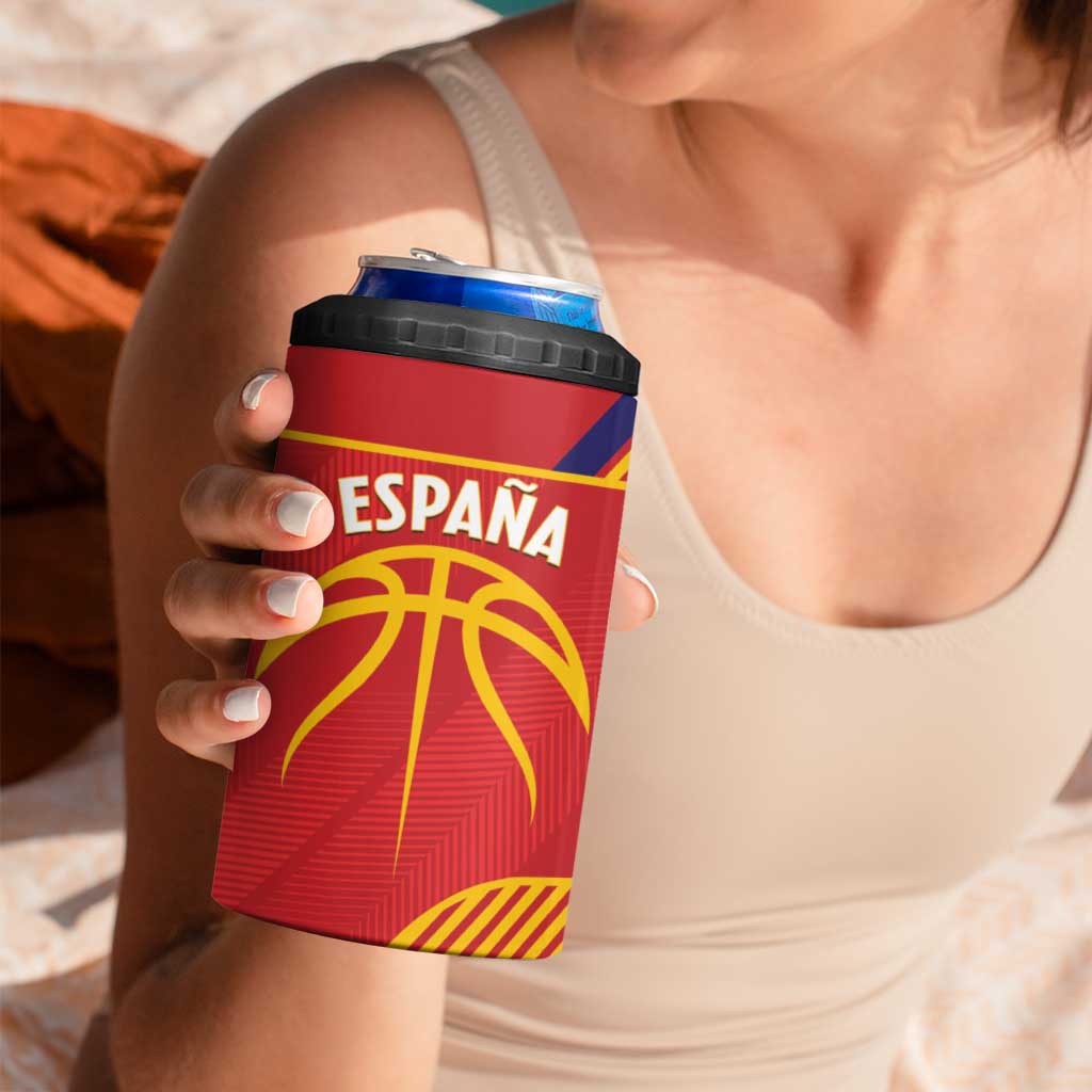 Spain Basketball Custom 4 in 1 Can Cooler Tumbler La Roja Go Champions - Wonder Print Shop