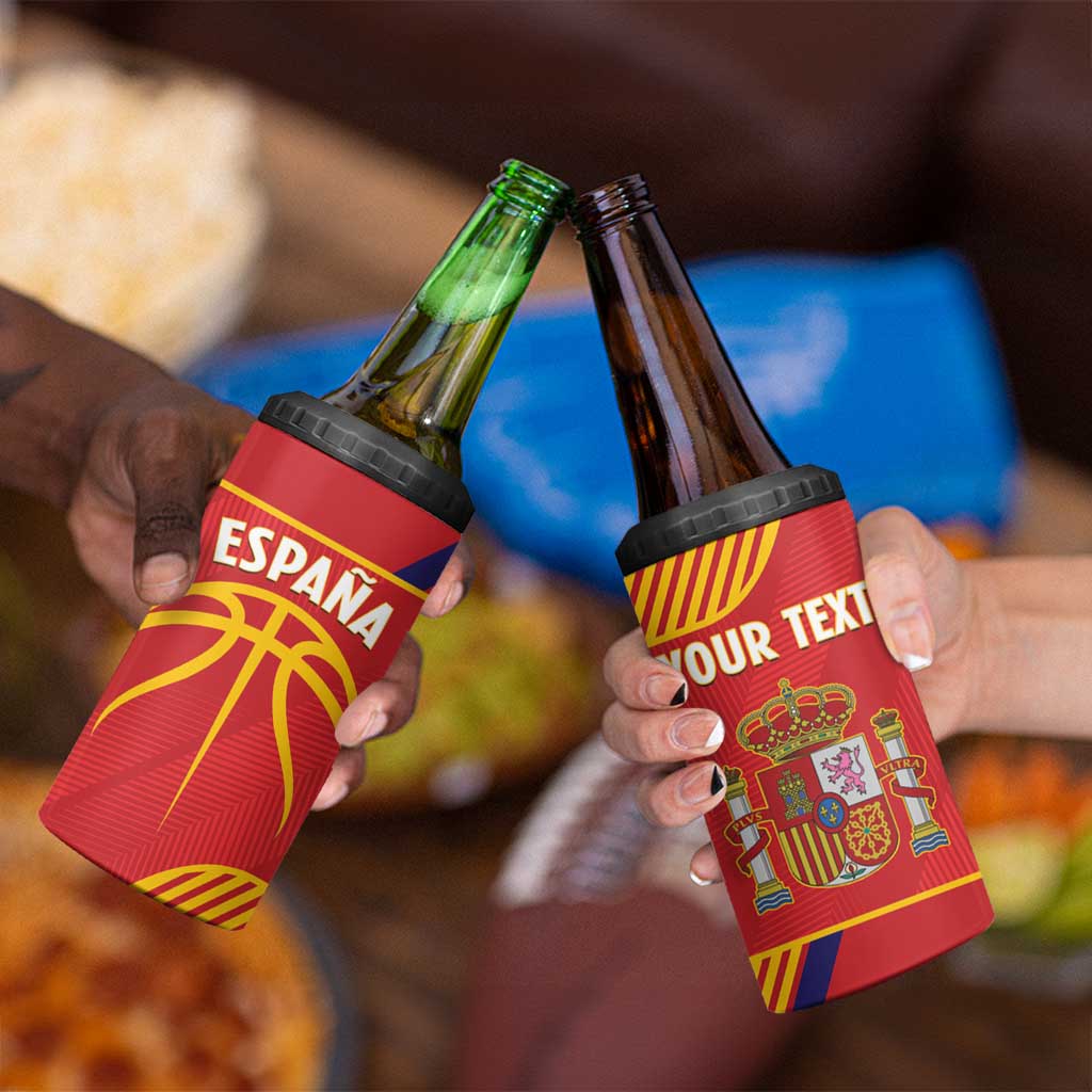 Spain Basketball Custom 4 in 1 Can Cooler Tumbler La Roja Go Champions - Wonder Print Shop