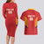 Spain Basketball Custom Couples Matching Long Sleeve Bodycon Dress and Hawaiian Shirt La Roja Go Champions - Wonder Print Shop