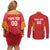 Spain Basketball Custom Couples Matching Off Shoulder Short Dress and Long Sleeve Button Shirt La Roja Go Champions - Wonder Print Shop
