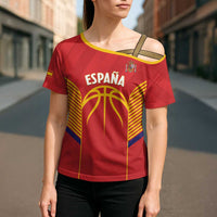 Spain Basketball Custom Cross Shoulder Shirt La Roja Go Champions - Wonder Print Shop