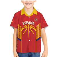 Spain Basketball Custom Family Matching Mermaid Dress and Hawaiian Shirt La Roja Go Champions - Wonder Print Shop