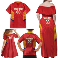 Spain Basketball Custom Family Matching Off Shoulder Maxi Dress and Hawaiian Shirt La Roja Go Champions - Wonder Print Shop