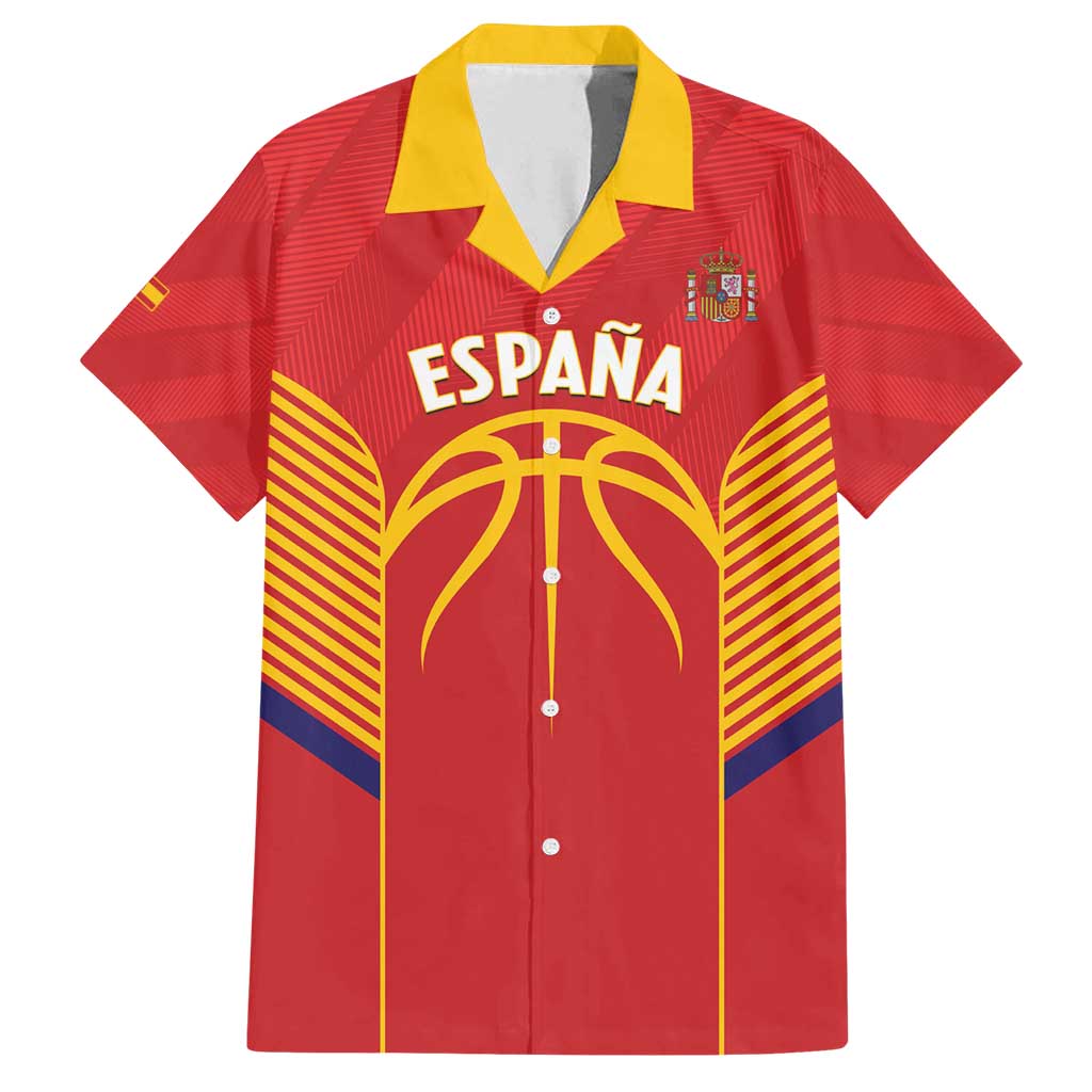 Spain Basketball Custom Family Matching Off Shoulder Maxi Dress and Hawaiian Shirt La Roja Go Champions - Wonder Print Shop