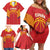 Spain Basketball Custom Family Matching Off Shoulder Short Dress and Hawaiian Shirt La Roja Go Champions - Wonder Print Shop