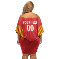 Spain Basketball Custom Family Matching Off Shoulder Short Dress and Hawaiian Shirt La Roja Go Champions - Wonder Print Shop