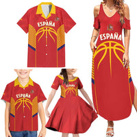 Spain Basketball Custom Family Matching Summer Maxi Dress and Hawaiian Shirt La Roja Go Champions - Wonder Print Shop