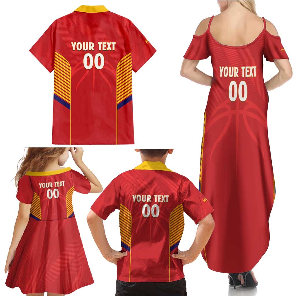 Spain Basketball Custom Family Matching Summer Maxi Dress and Hawaiian Shirt La Roja Go Champions - Wonder Print Shop