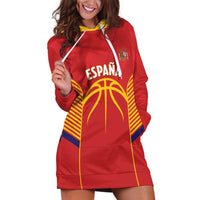 Spain Basketball Custom Hoodie Dress La Roja Go Champions - Wonder Print Shop
