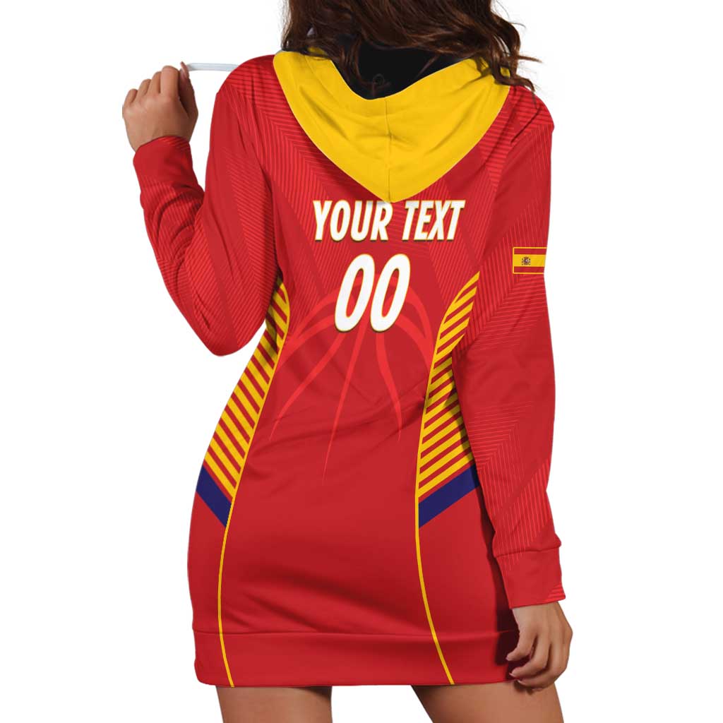 Spain Basketball Custom Hoodie Dress La Roja Go Champions - Wonder Print Shop