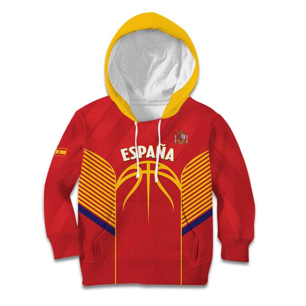 Spain Basketball Custom Kid Hoodie La Roja Go Champions - Wonder Print Shop
