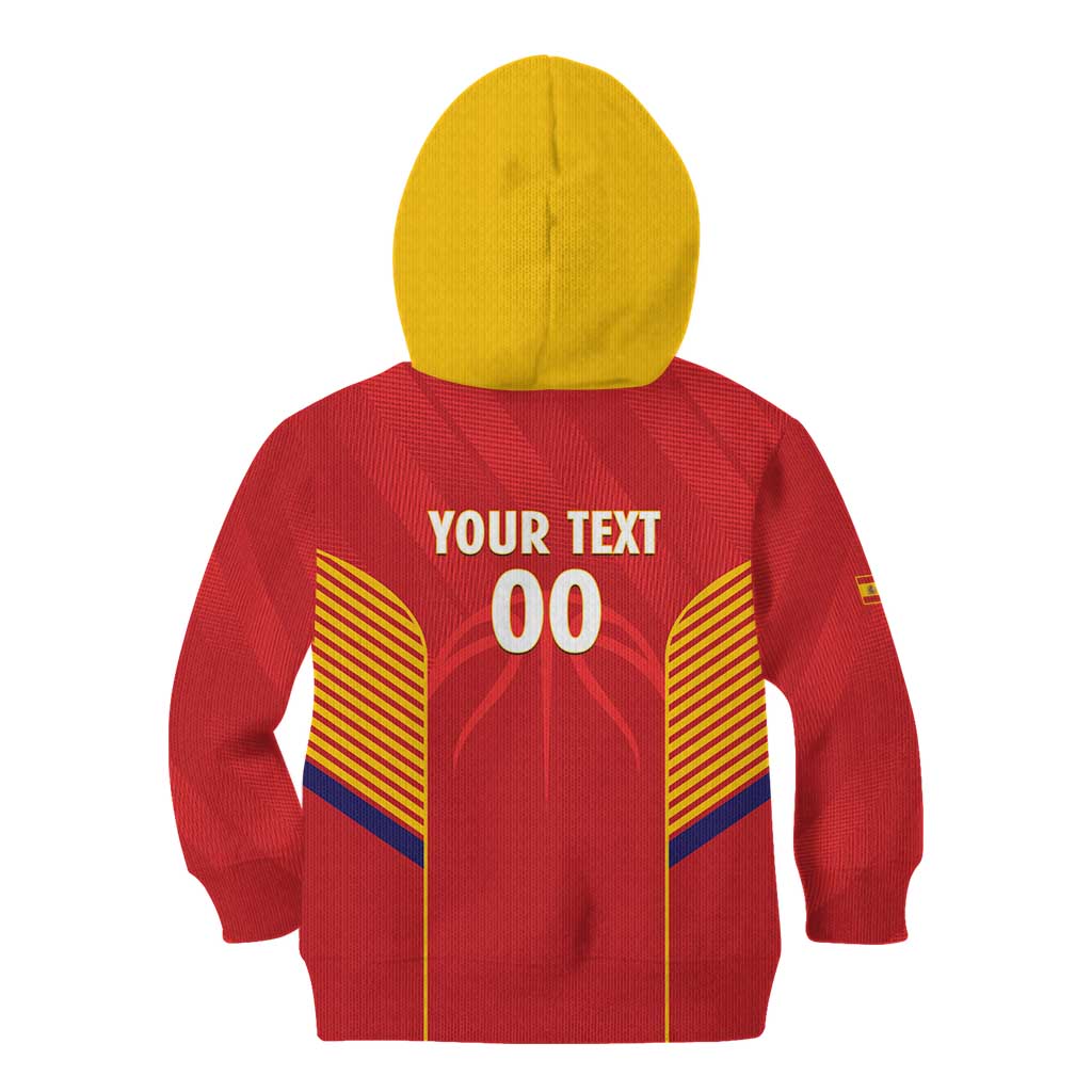 Spain Basketball Custom Kid Hoodie La Roja Go Champions - Wonder Print Shop