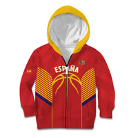 Spain Basketball Custom Kid Hoodie La Roja Go Champions - Wonder Print Shop