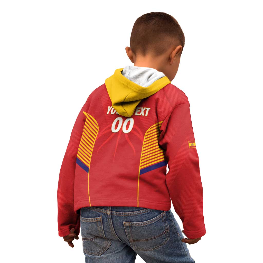 Spain Basketball Custom Kid Hoodie La Roja Go Champions - Wonder Print Shop