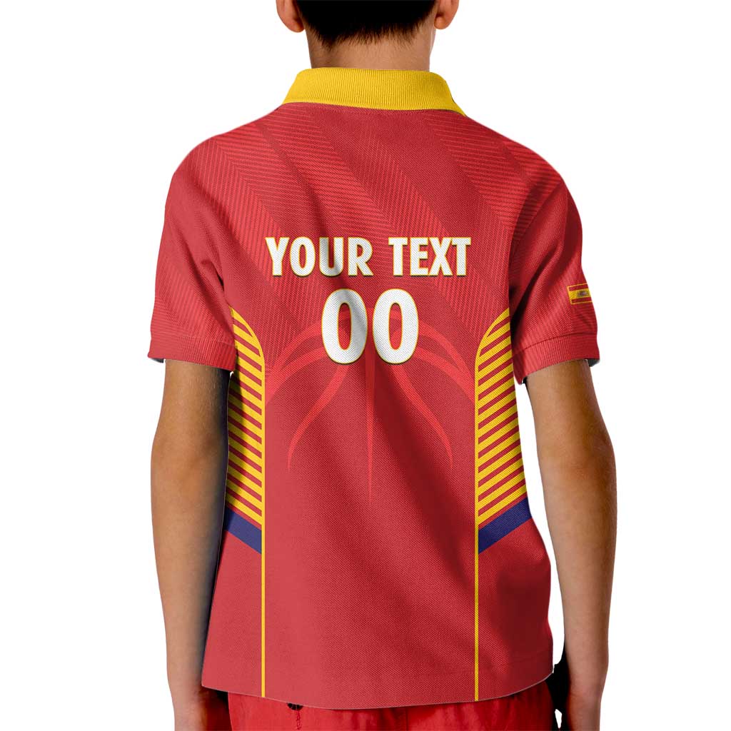 Spain Basketball Custom Kid Polo Shirt La Roja Go Champions - Wonder Print Shop