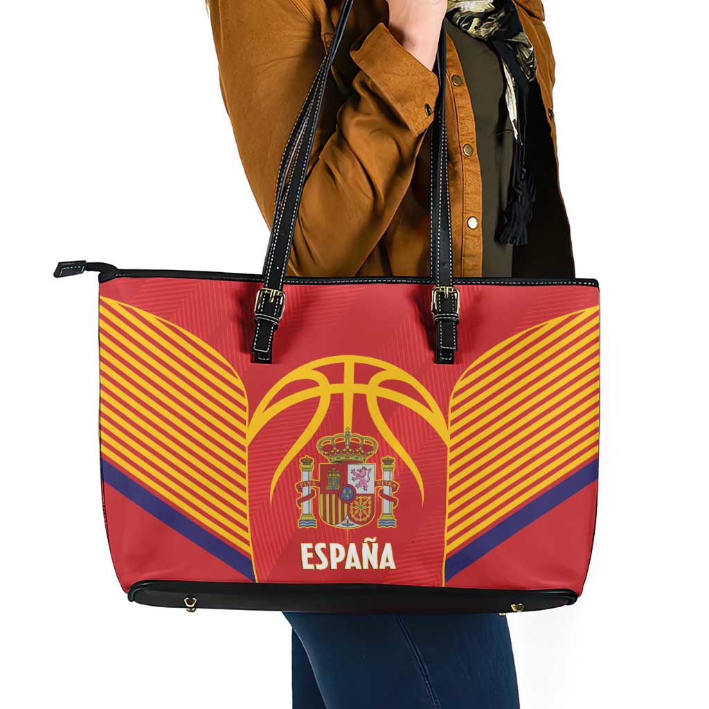 Spain Basketball Leather Tote Bag La Roja Go Champions - Wonder Print Shop