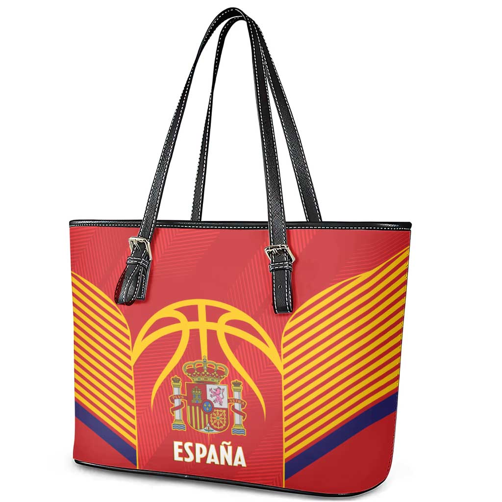 Spain Basketball Leather Tote Bag La Roja Go Champions - Wonder Print Shop