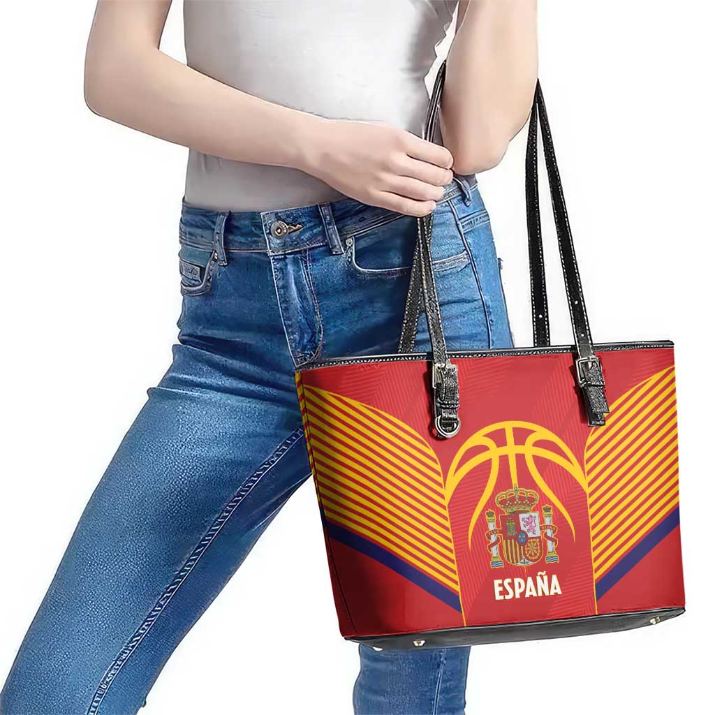 Spain Basketball Leather Tote Bag La Roja Go Champions - Wonder Print Shop