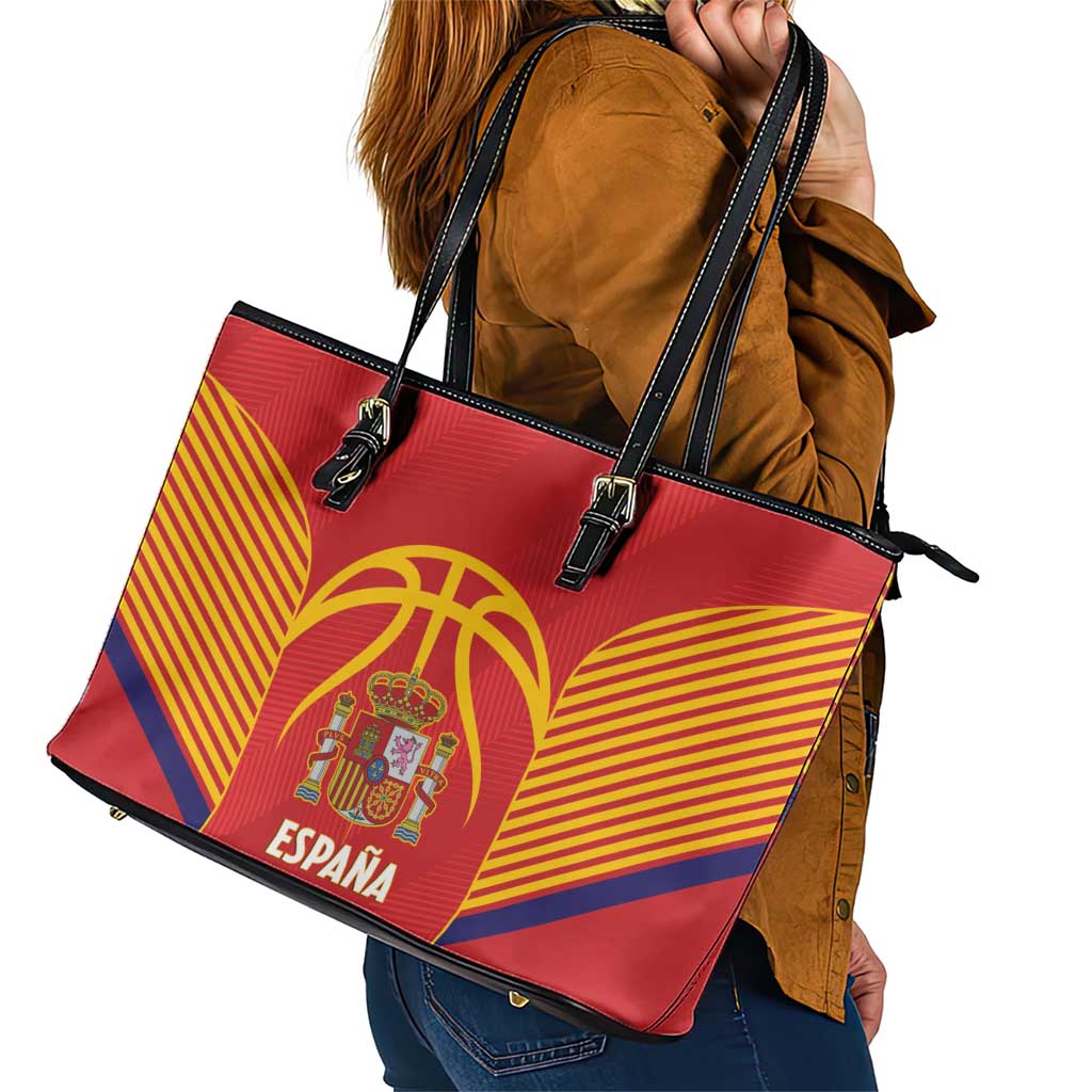 Spain Basketball Leather Tote Bag La Roja Go Champions - Wonder Print Shop