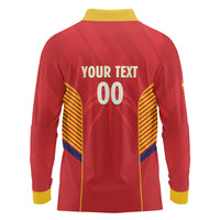 Spain Basketball Custom Long Sleeve Polo Shirt La Roja Go Champions - Wonder Print Shop