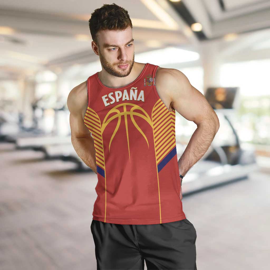 Spain Basketball Custom Men Tank Top La Roja Go Champions - Wonder Print Shop