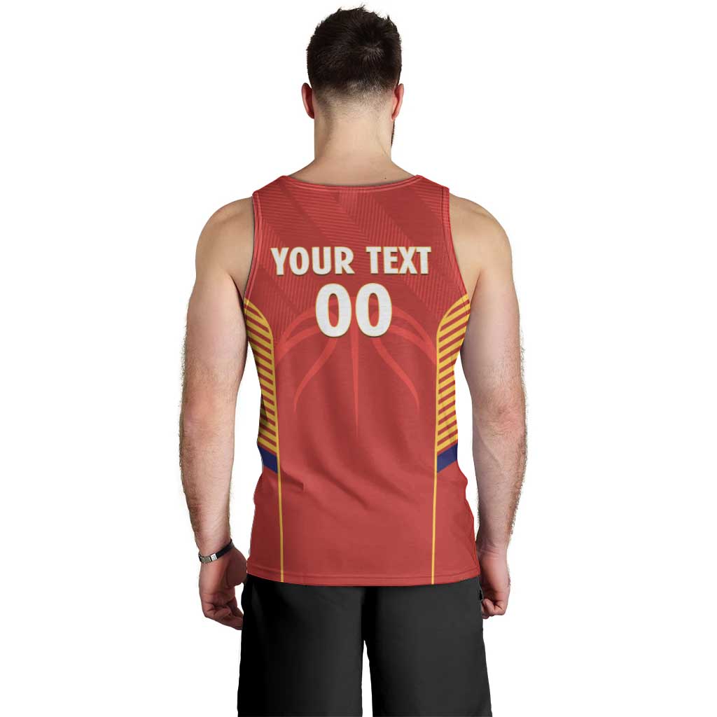 Spain Basketball Custom Men Tank Top La Roja Go Champions - Wonder Print Shop