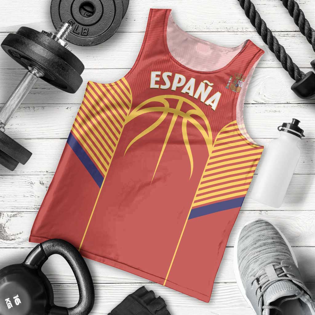 Spain Basketball Custom Men Tank Top La Roja Go Champions - Wonder Print Shop