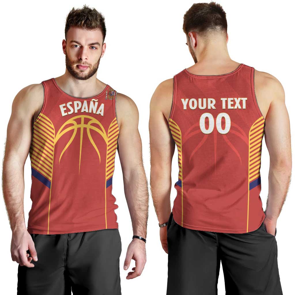 Spain Basketball Custom Men Tank Top La Roja Go Champions - Wonder Print Shop