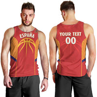 Spain Basketball Custom Men Tank Top La Roja Go Champions - Wonder Print Shop