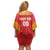 Spain Basketball Custom Off Shoulder Short Dress La Roja Go Champions - Wonder Print Shop