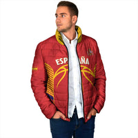 Spain Basketball Custom Padded Jacket La Roja Go Champions - Wonder Print Shop