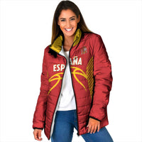 Spain Basketball Custom Padded Jacket La Roja Go Champions - Wonder Print Shop