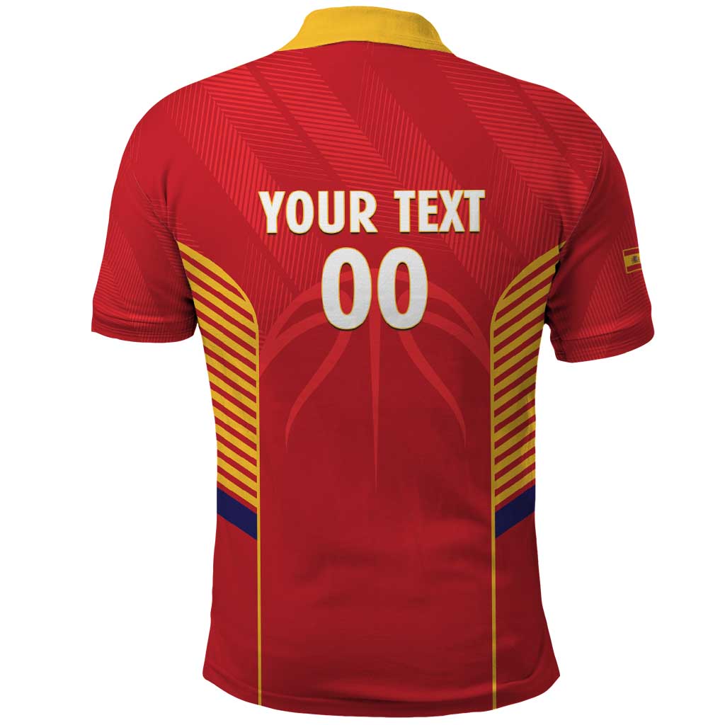 Spain Basketball Custom Polo Shirt La Roja Go Champions - Wonder Print Shop